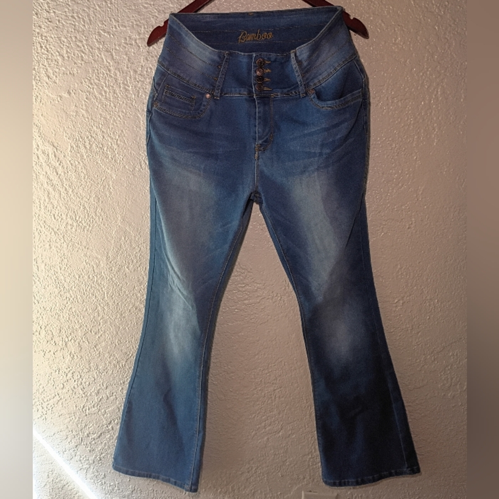 Bamboo High Waist Flare Jeans
